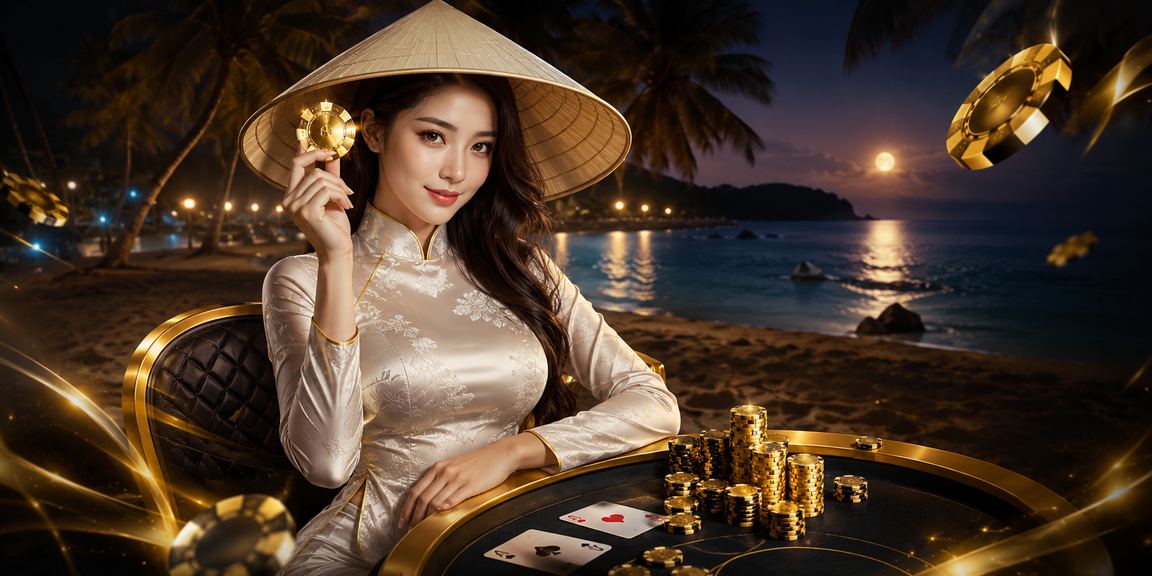 Trò chơi baccarat trong casino với hình ảnh đặc trưng Việt Nam tại Con Đảo